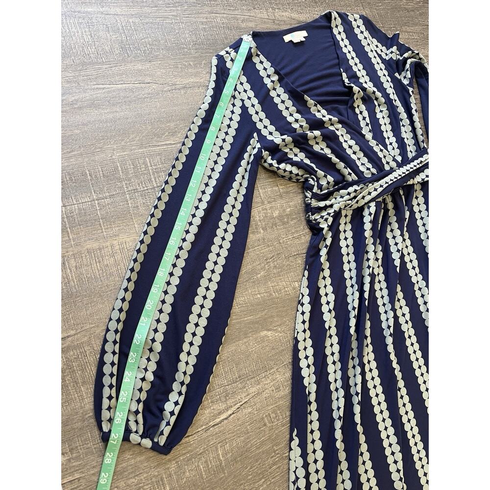 Boden Hayden Jersey Midi Dress Navy Blue Gray Stripe Dot Print Size US 8 - Picture 12 of 12